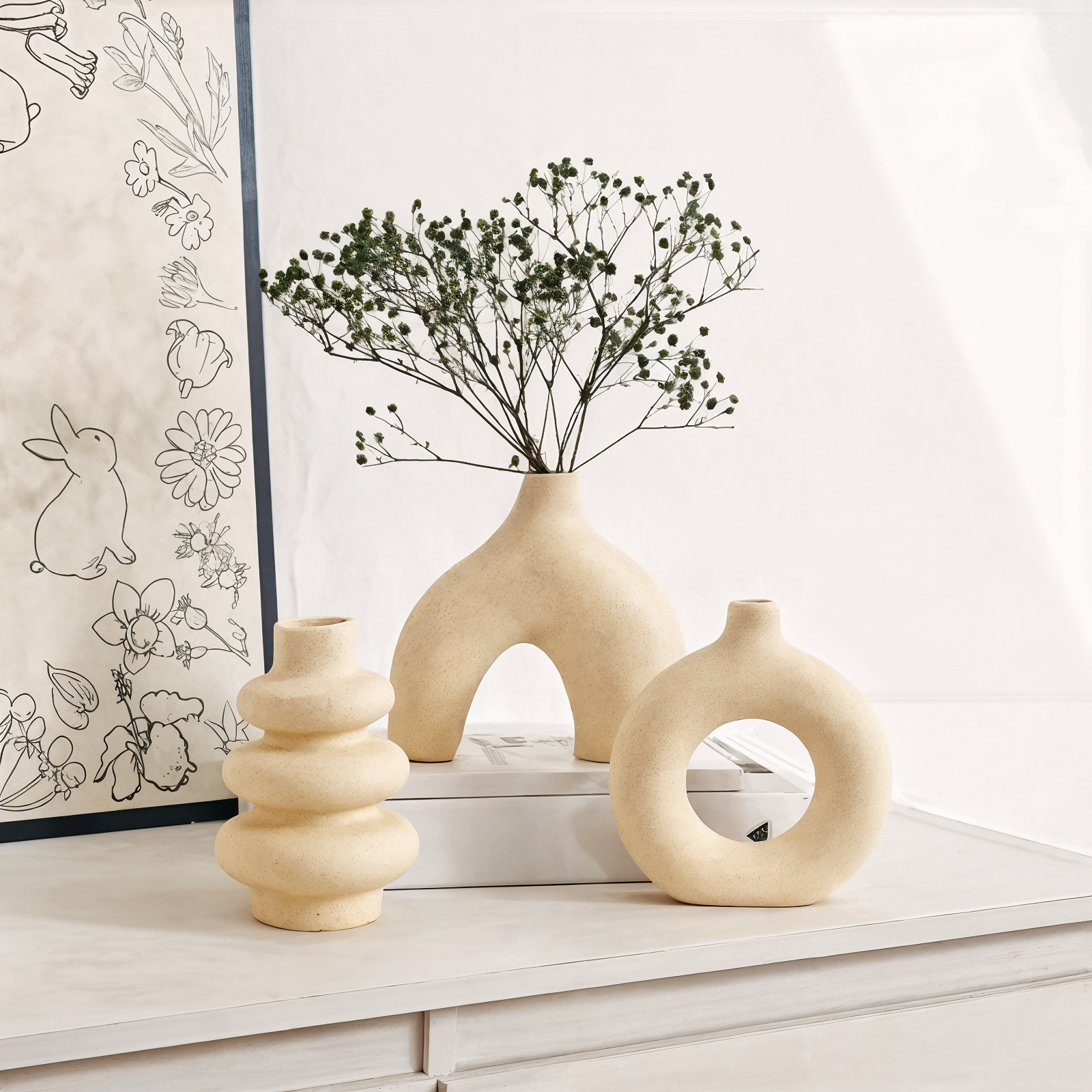 Aeris Home – Bohemian Ceramic Vase Set